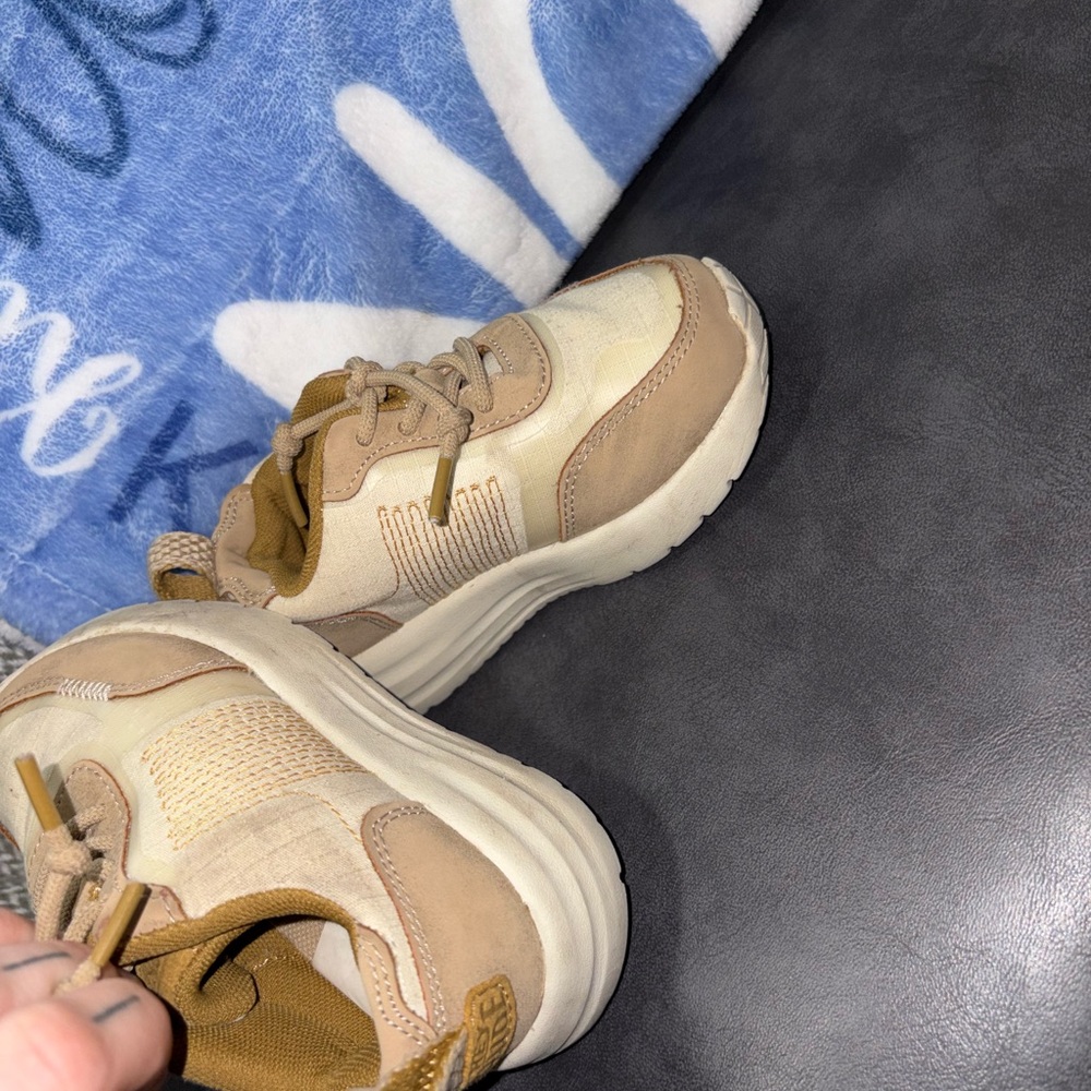 Hey Dude Kids Beige and Brown Sneakers